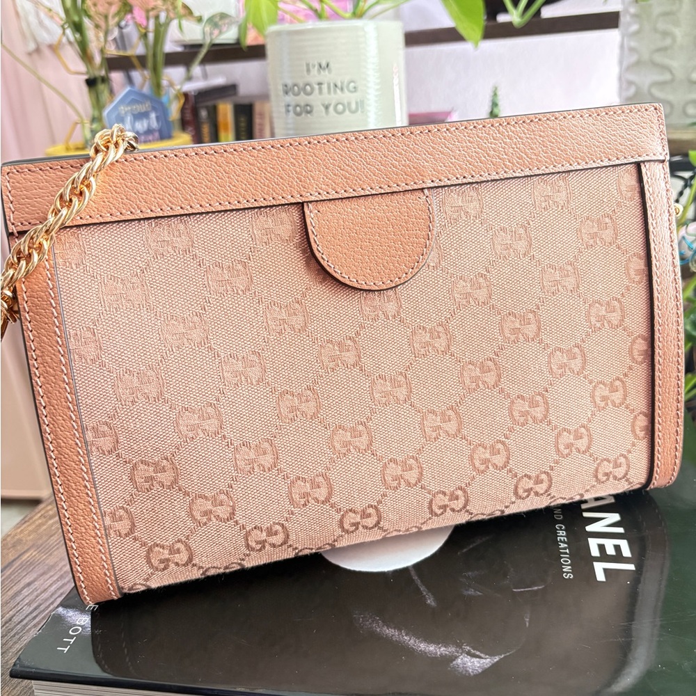 Gucci Ophidia Blush Pink GG Logo Chain Strap Shoulder Bag - Picture 5 of 8